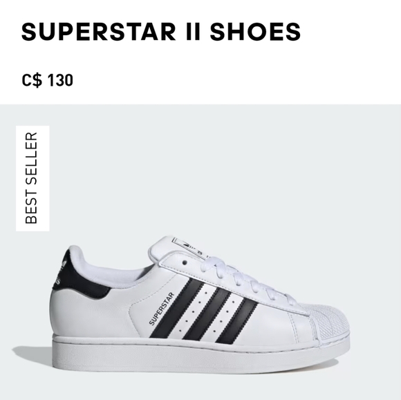 Adidas Superstar Shoes - White and Black Leather Unisex M6/W7 - Picture 3 of 17